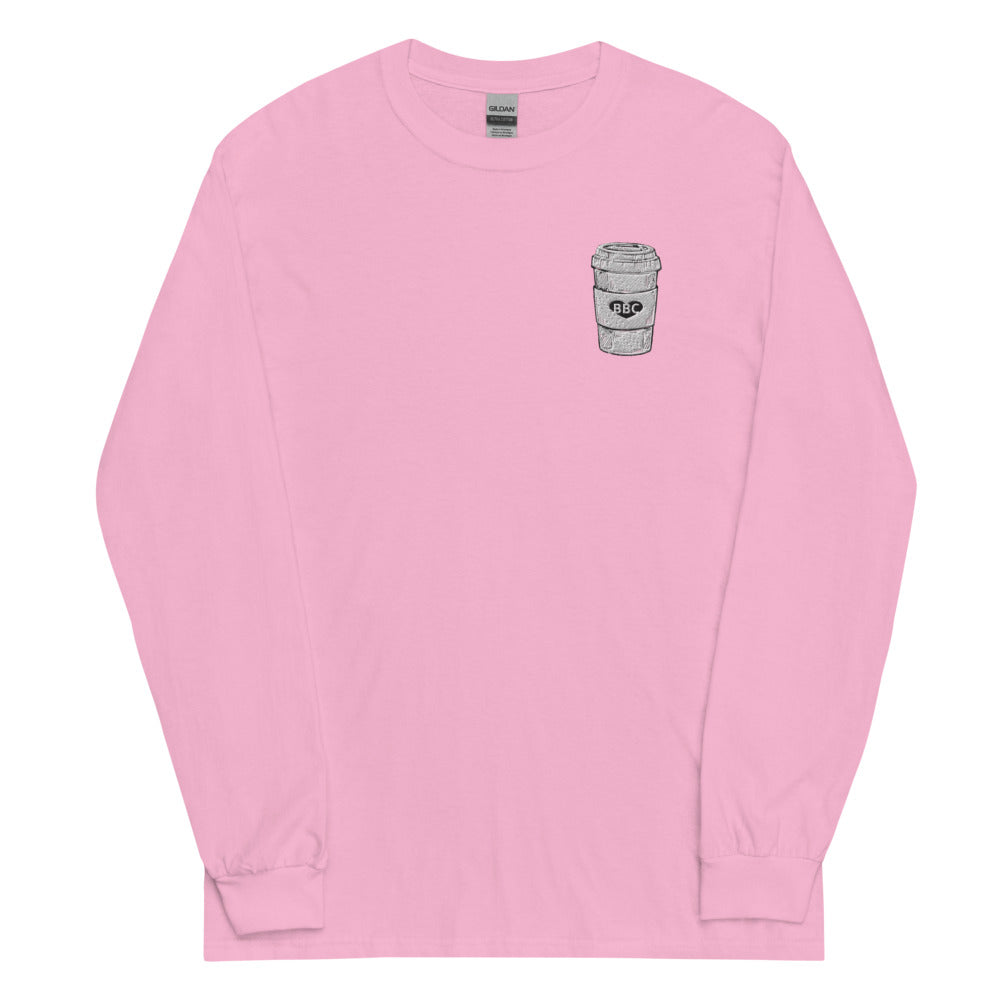 Embroidered Big Black Coffee Long Sleeve Shirt
