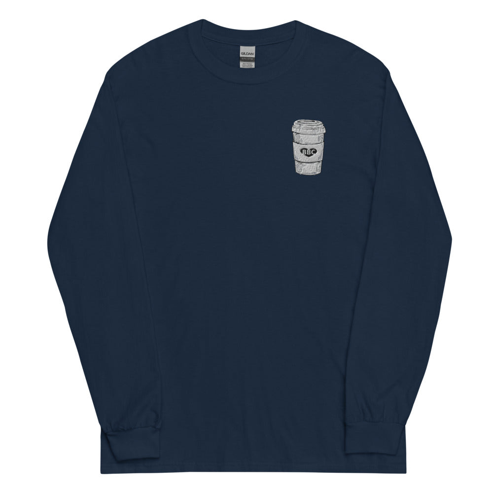 Embroidered Big Black Coffee Long Sleeve Shirt