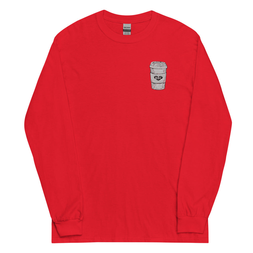 Embroidered Big Black Coffee Long Sleeve Shirt