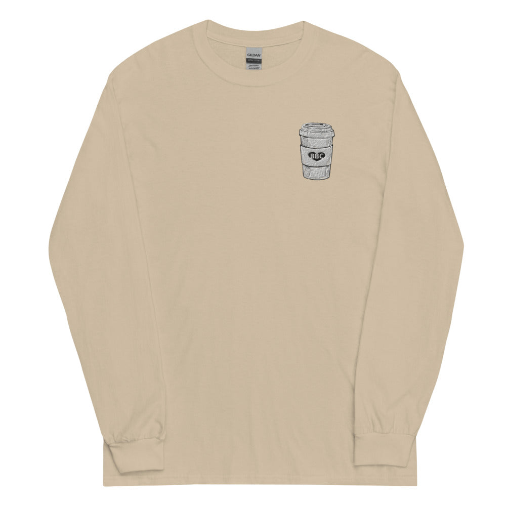 Embroidered Big Black Coffee Long Sleeve Shirt